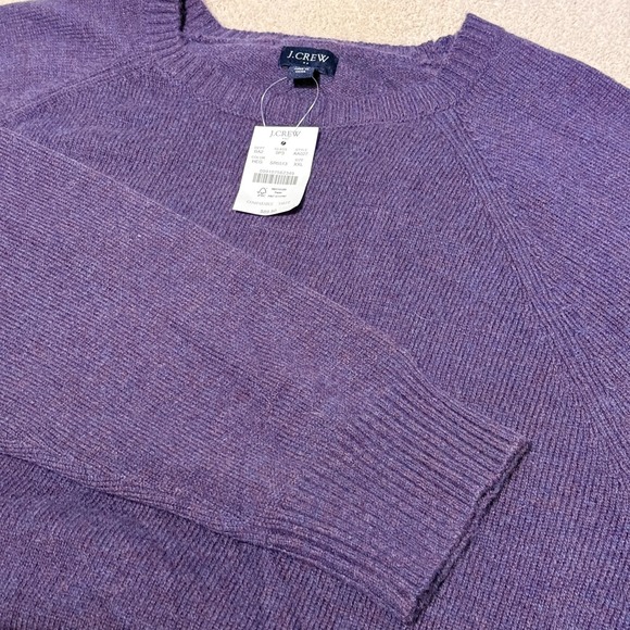 J.CREW Other - J.Crew Lambswool Blend Crewneck Sweater Men XXL Purple Raglan AA027 NWT